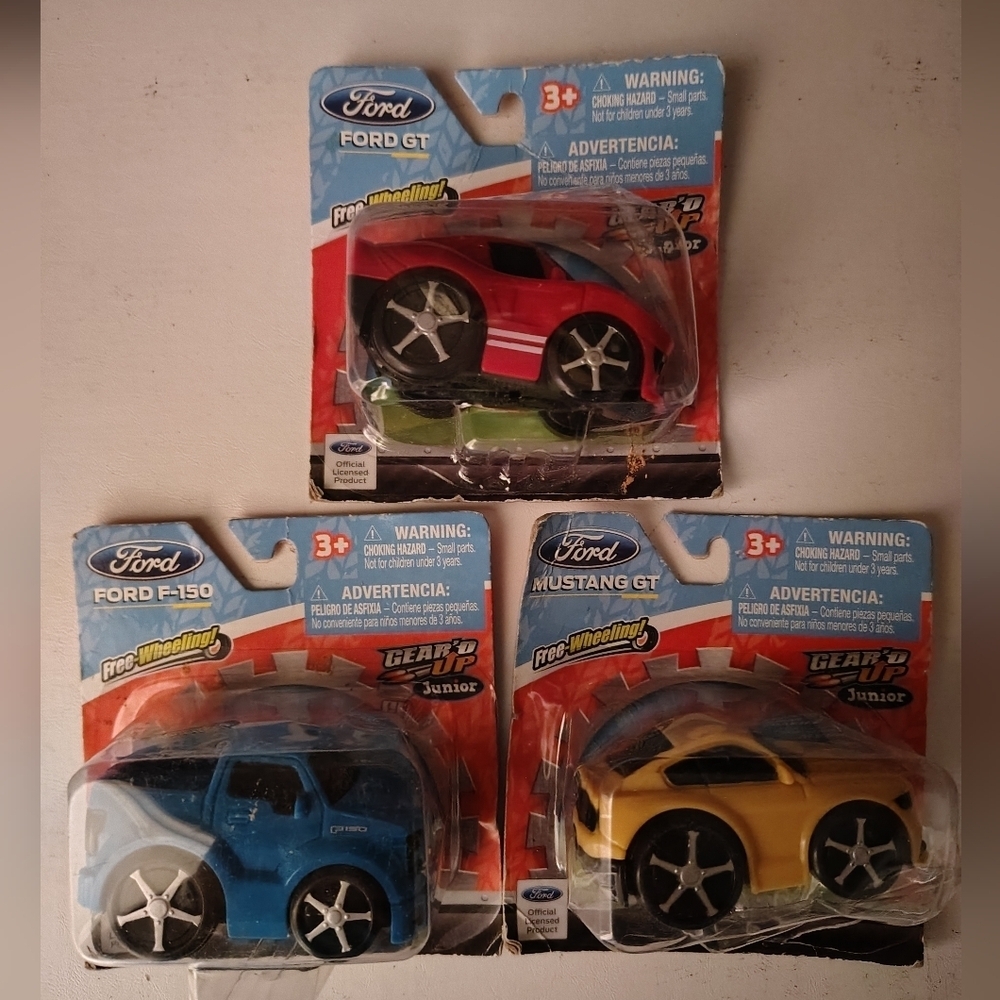 Ford Kids Toy Car Set - Red, Blue, Yellow